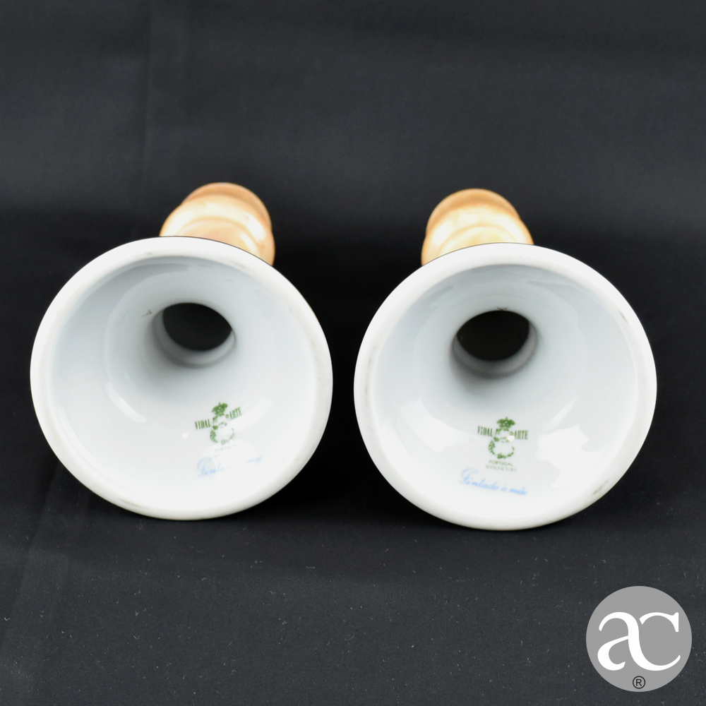 Par de castiçais em porcelana Vidal Arte AC0709-7