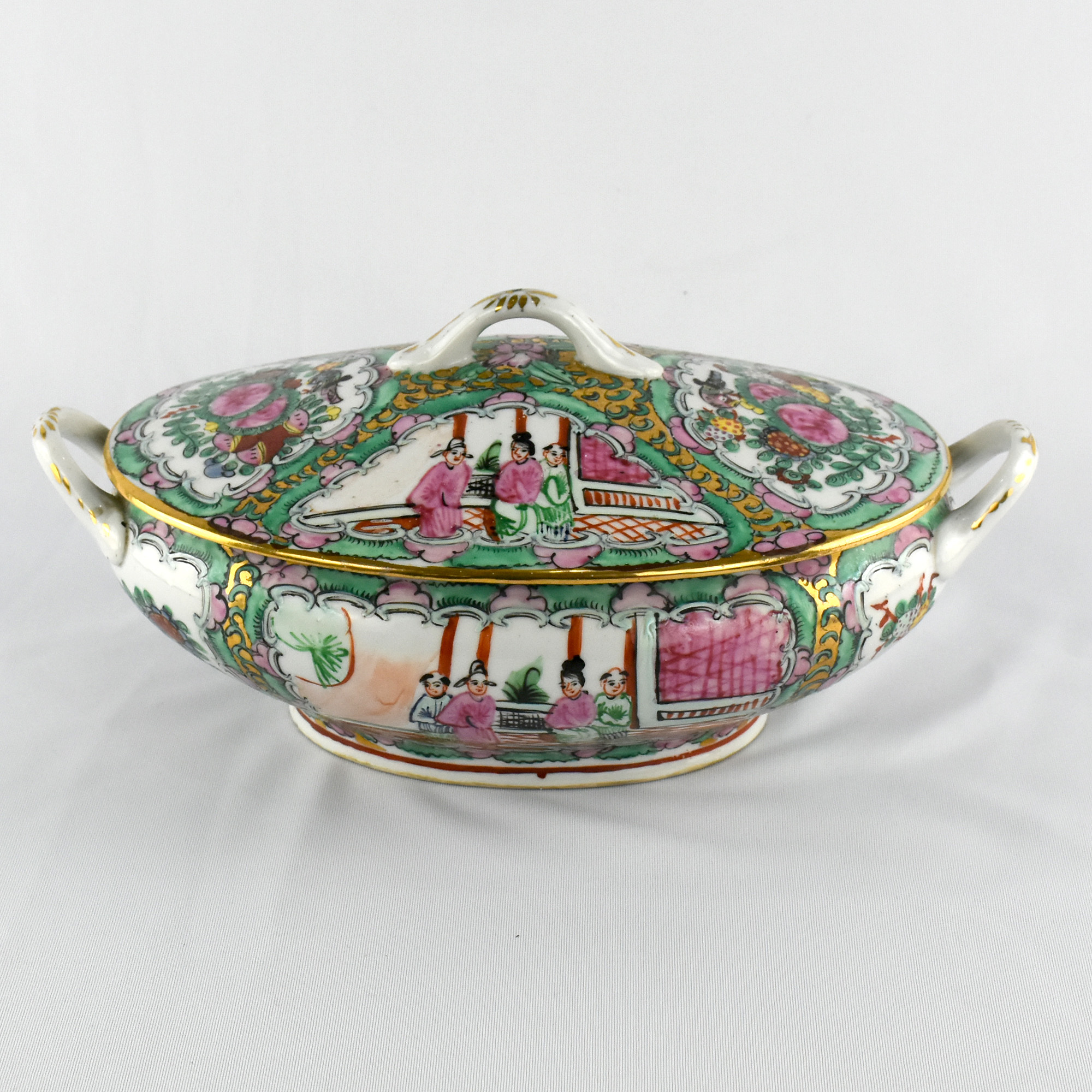 Terrina porcelana da China, decoração Mandarim, circa 1960 AC1254 (1)