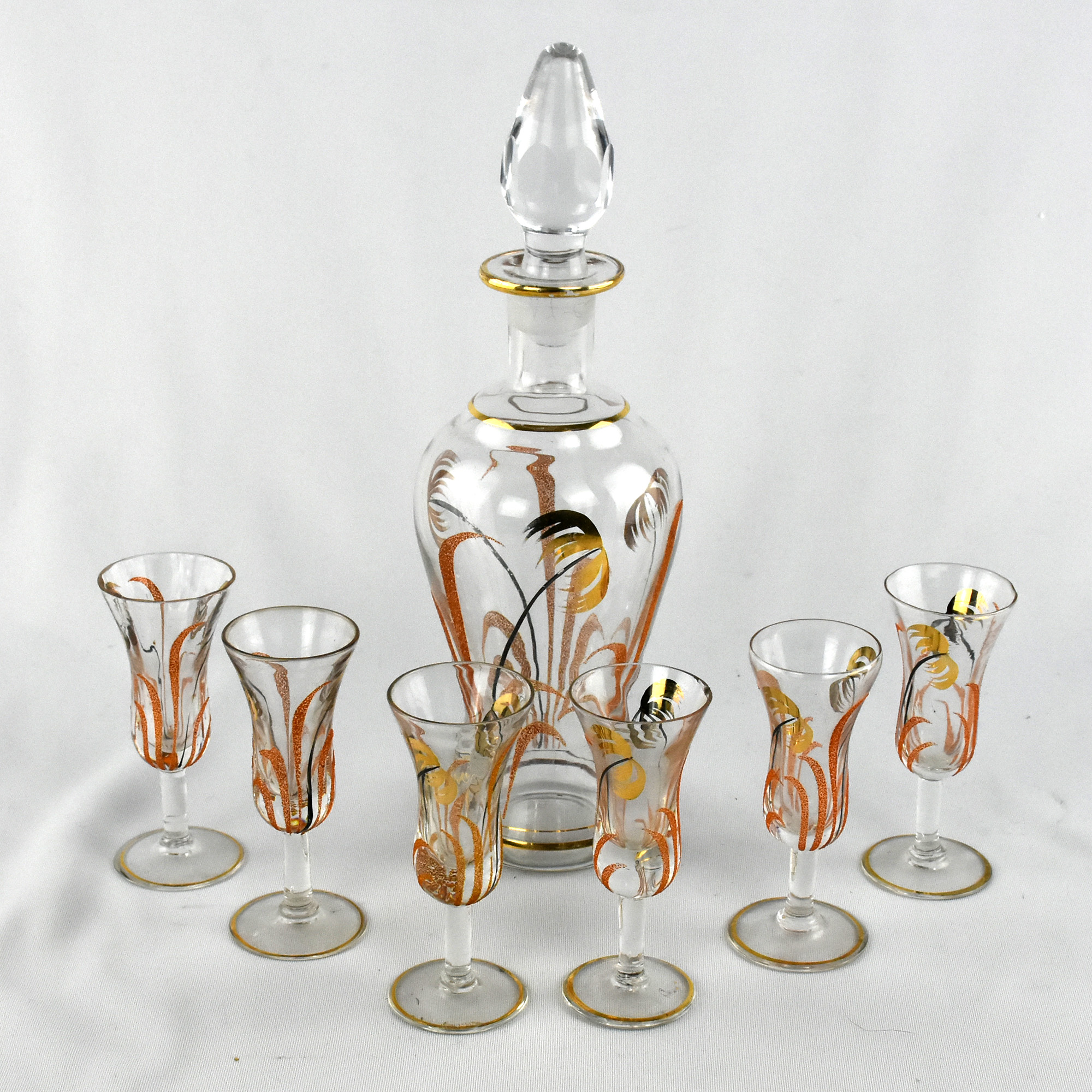 Conjunto de Garrafa licoreira com 6 cálices, Art Déco AC1564 (1)
