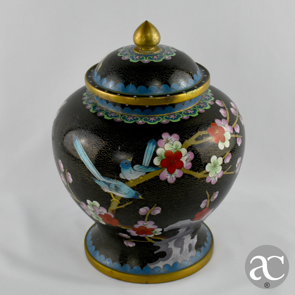Pote em Cloisonné, flores de Amendoeira AC0165