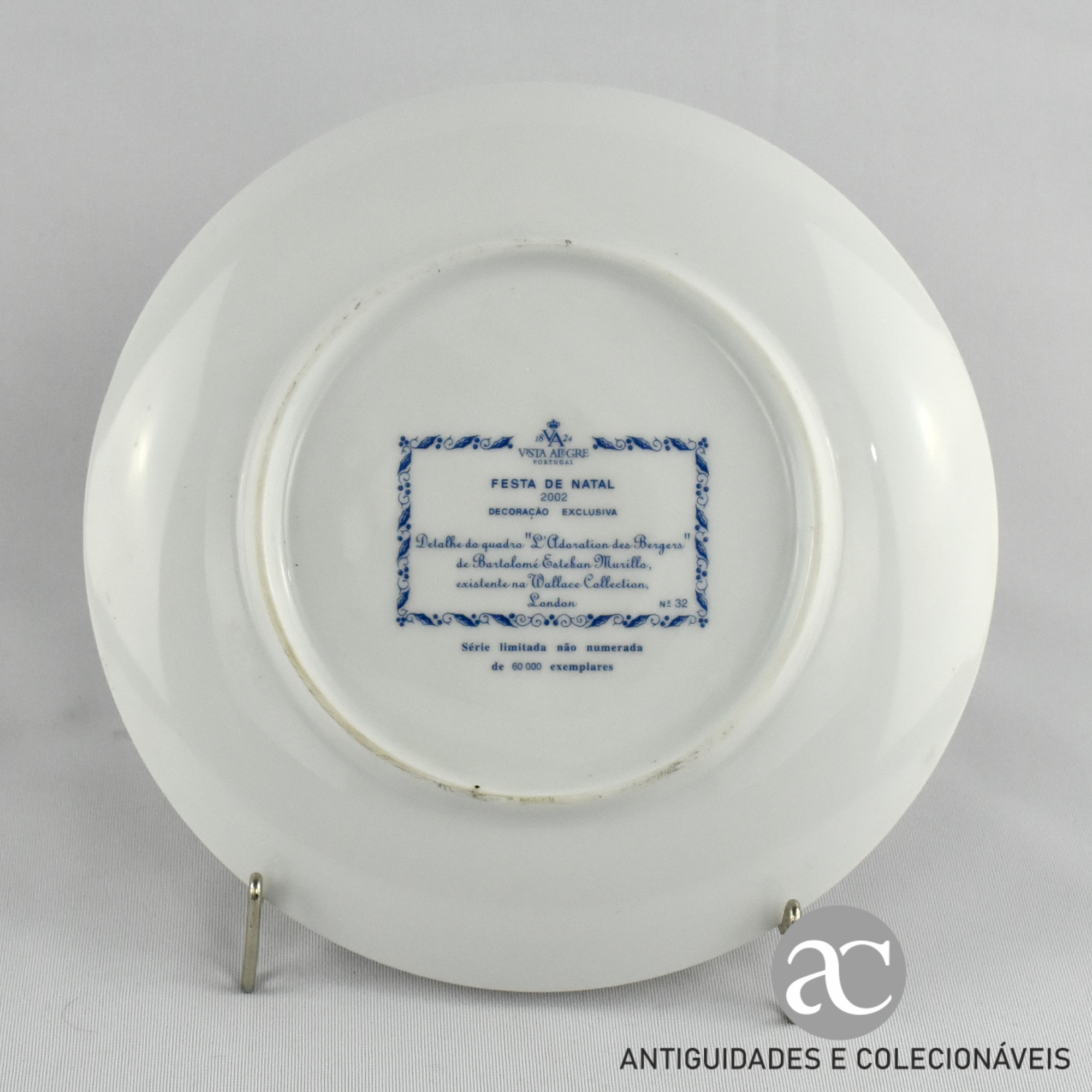 Prato de Natal, porcelana Vista Alegre, ano 2002 AC0296-2