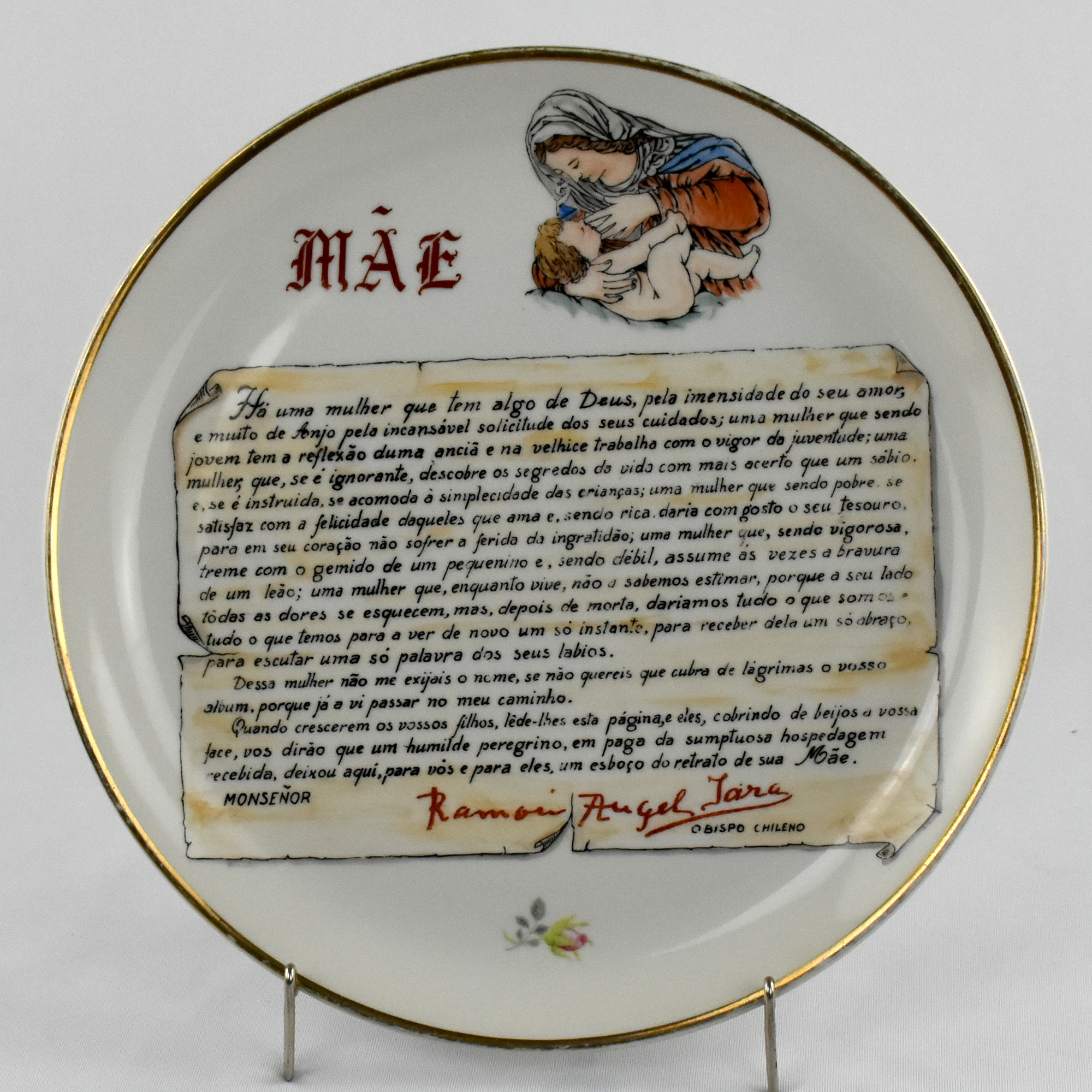 Prato em porcelana Artibus dedicado à MÃE, Nº 4 (1)