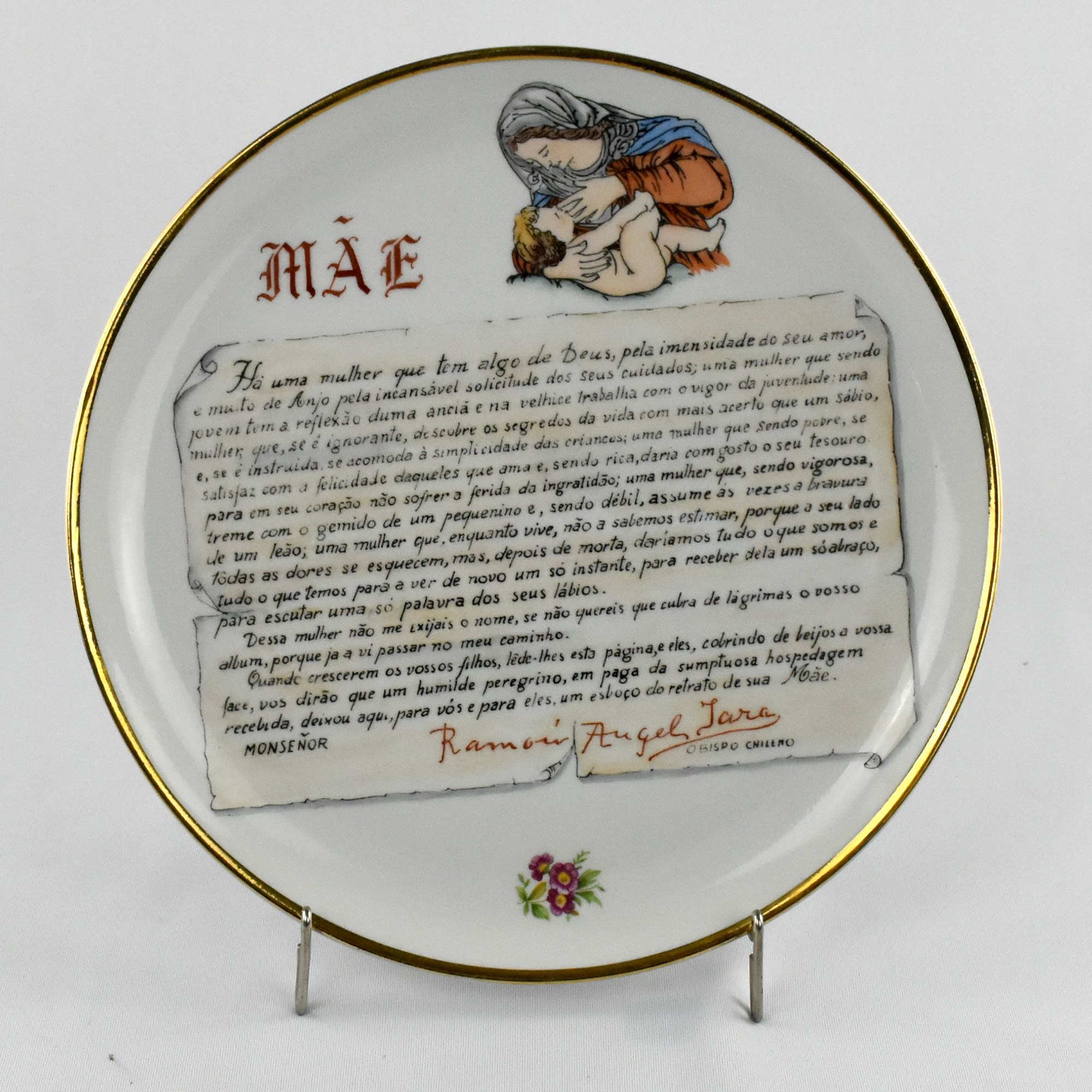 Prato em porcelana Artibus dedicado à MÃE, Nº 5 (1)