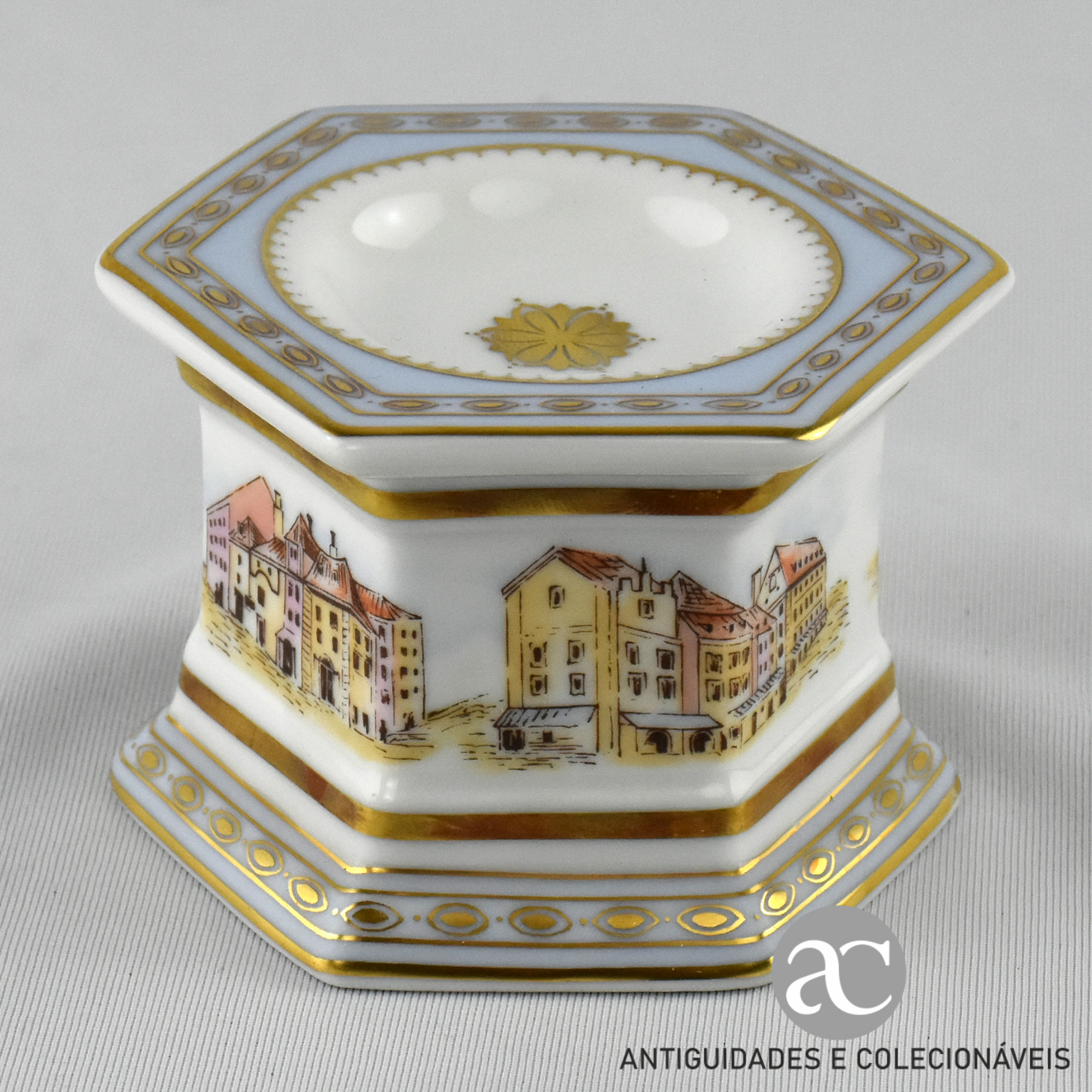 Saleiro em porcelana sextavado O sal e a Arte da Porcelana AC1438-2
