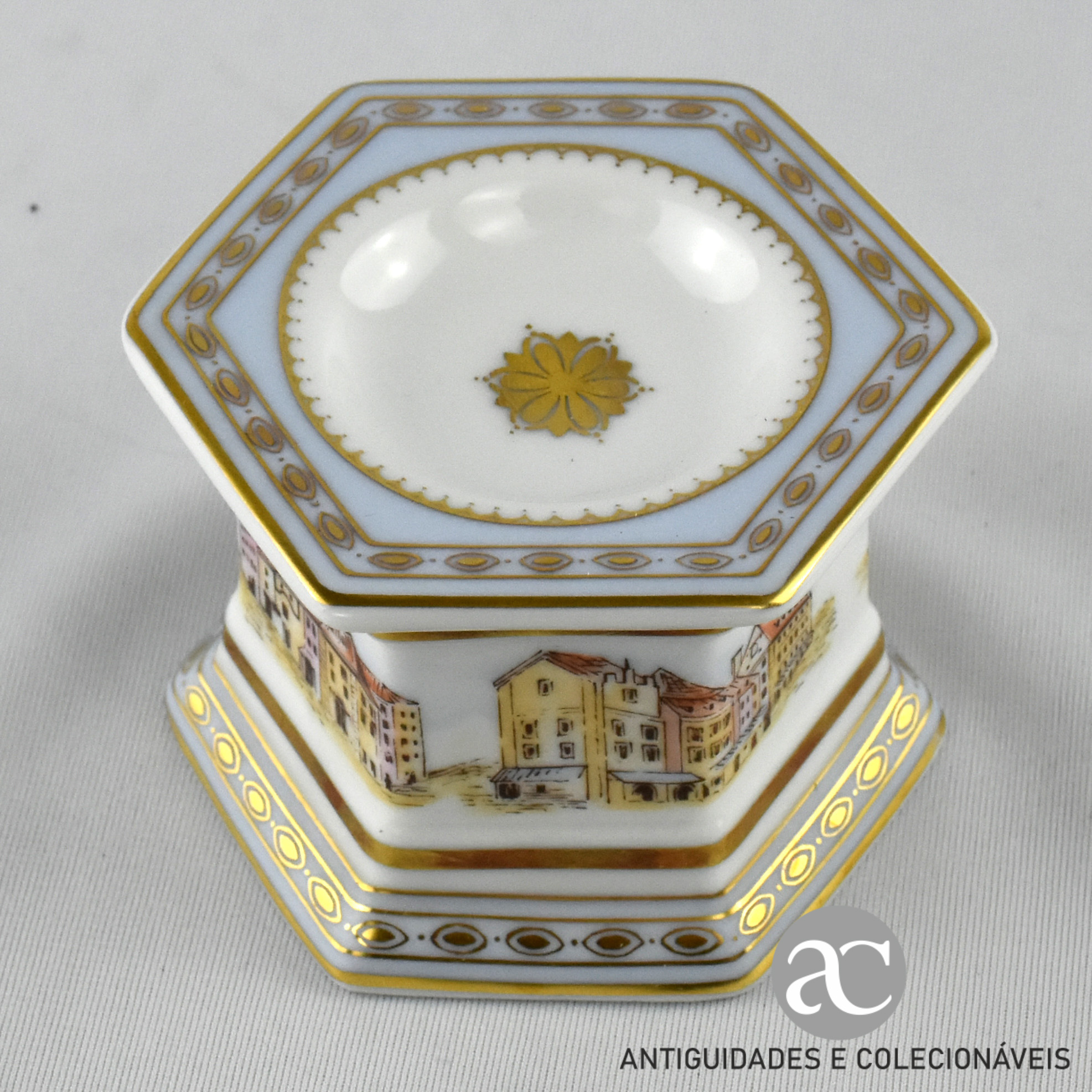 Saleiro em porcelana sextavado O sal e a Arte da Porcelana AC1438-3