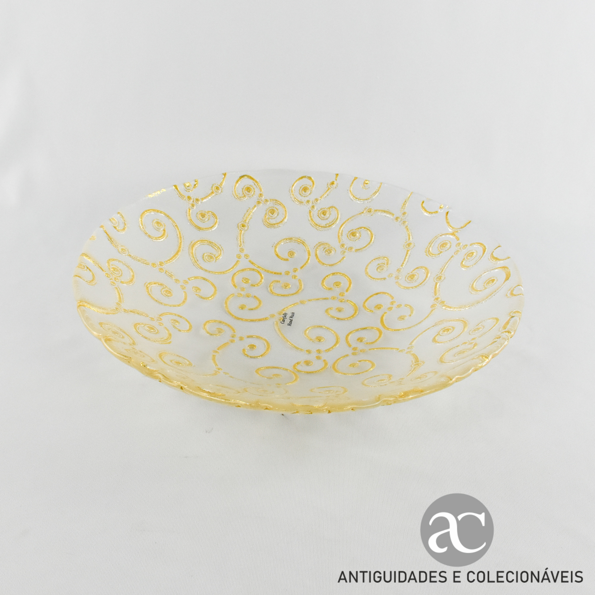 Taça - Centro de mesa em Vidro Atlantis decorado a ouro AC1757
