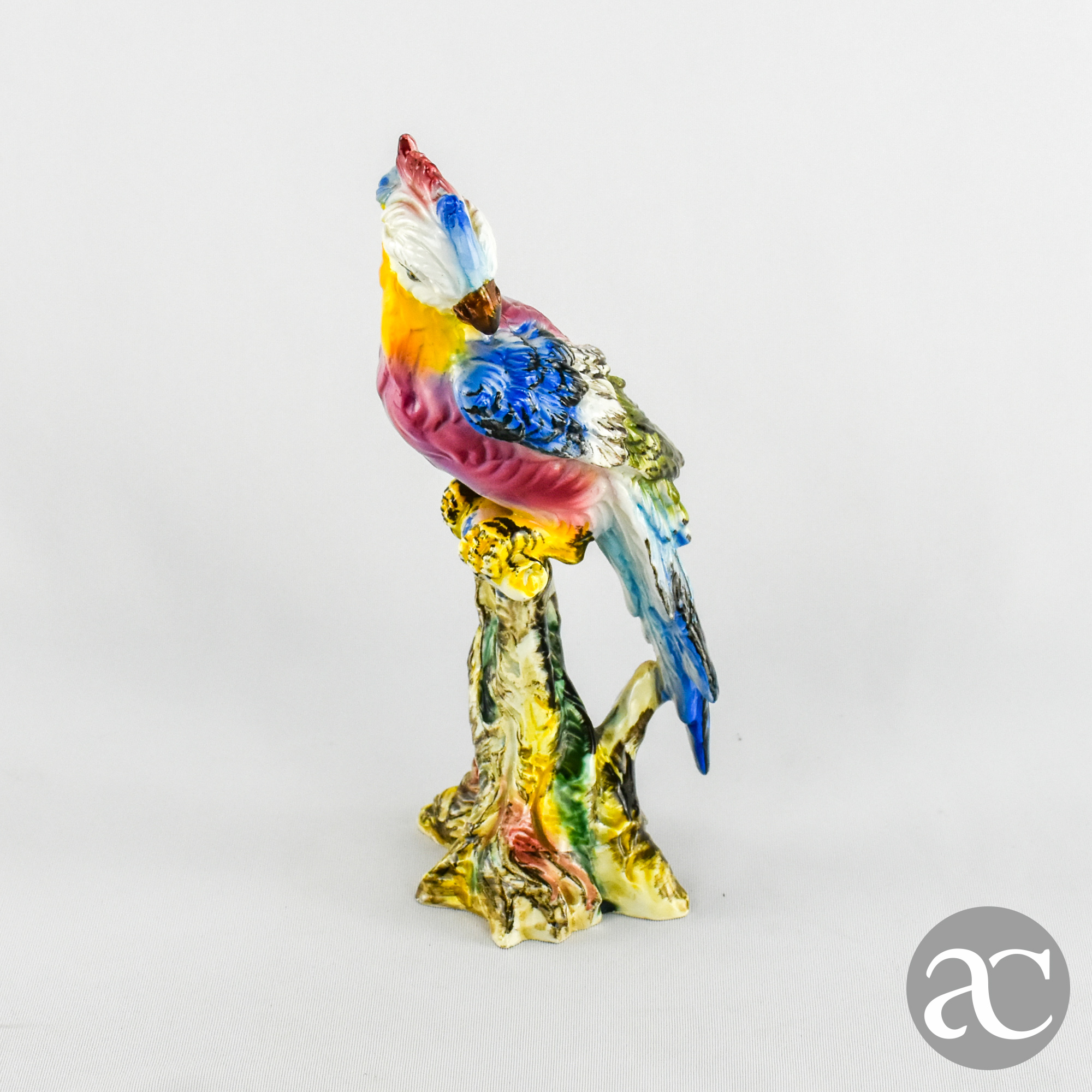 Grupo escultórico de pássaro em porcelana Europeia AC1788