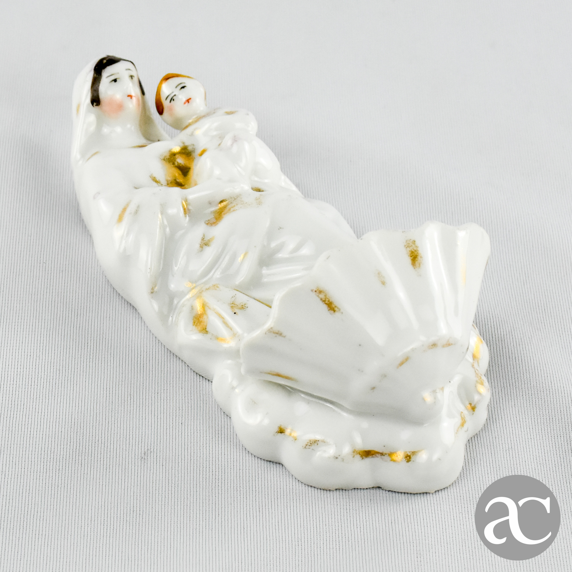 Pia de Água Benta porcelana Vieux Paris L&M, séc. XIX AC1805-5