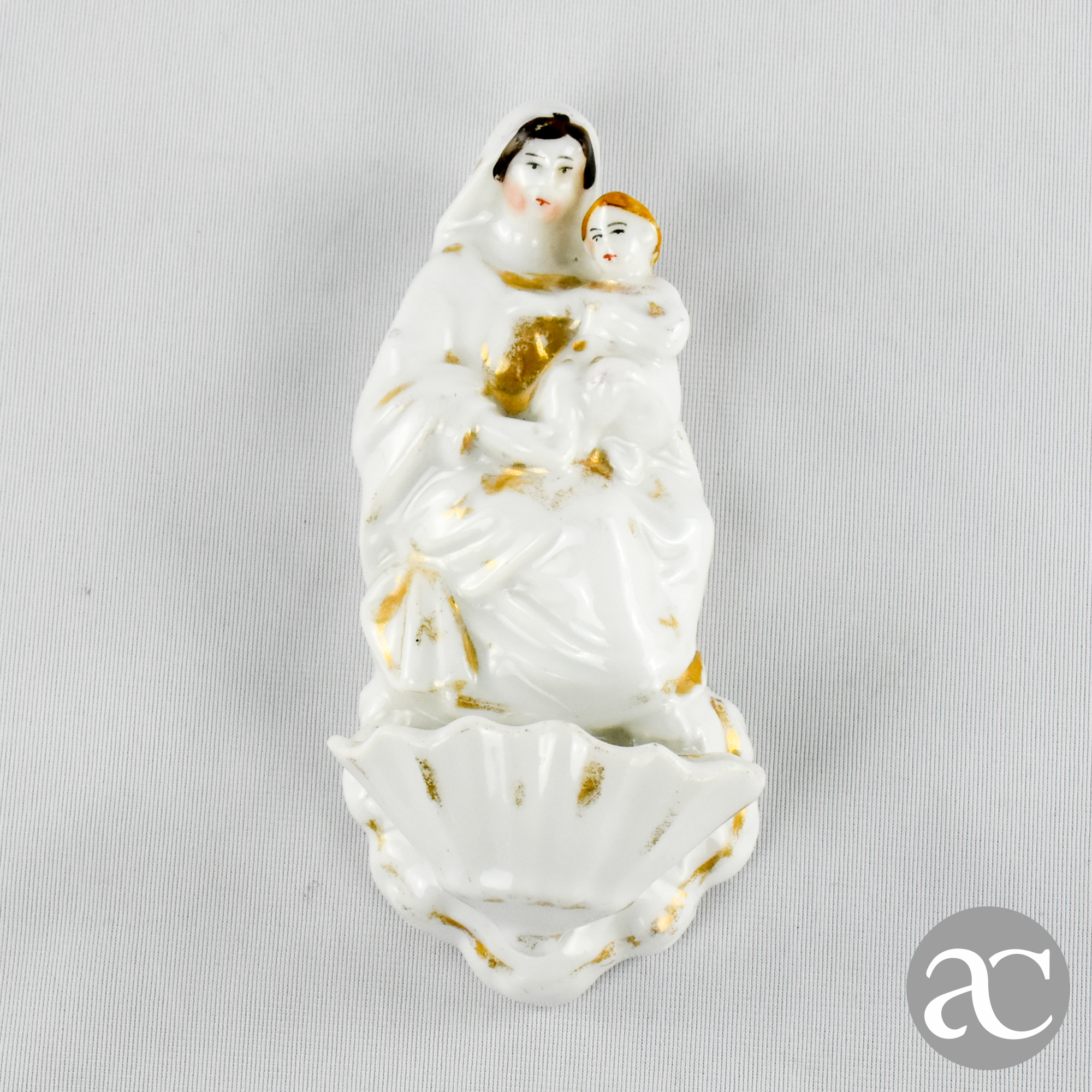 Pia de Água Benta porcelana Vieux Paris L&M, séc. XIX AC1805