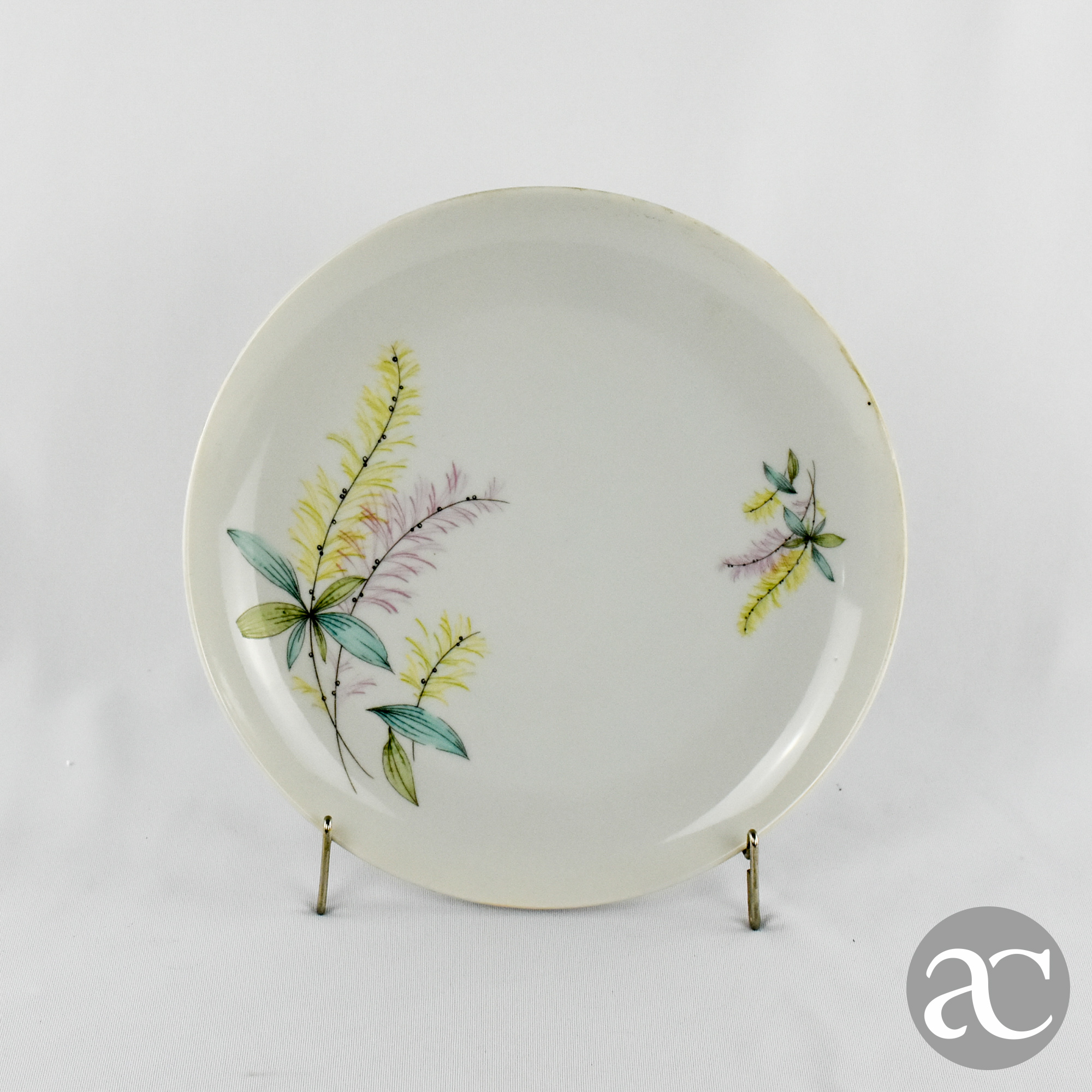 Prato decorado com flores em Porcelana Artibus AC1762