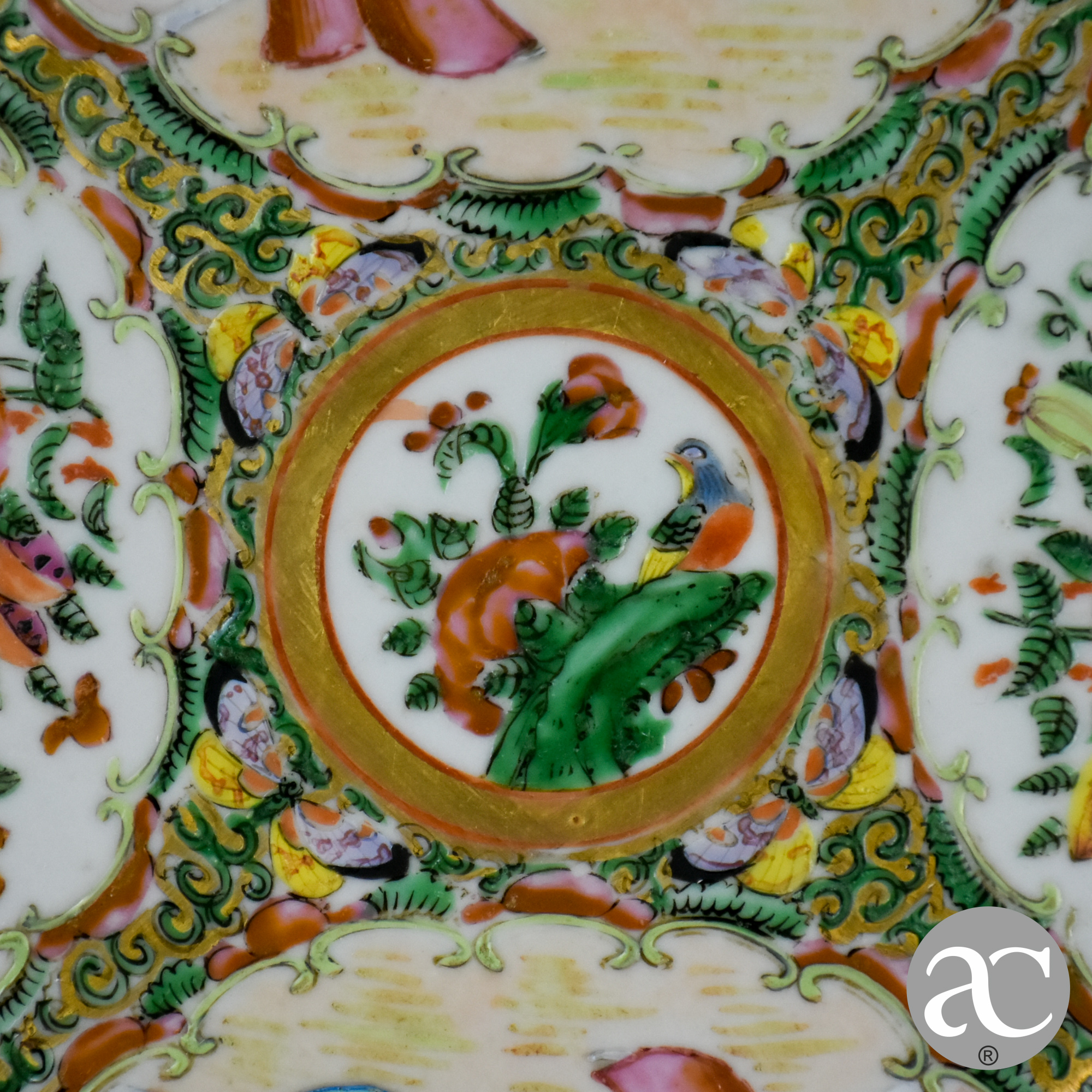 Prato em Porcelana da China decoração Mandarim AC1866-2