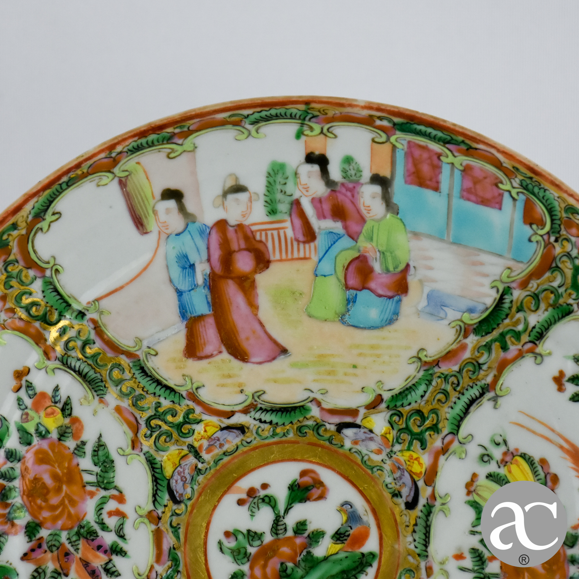 Prato em Porcelana da China decoração Mandarim AC1866-3