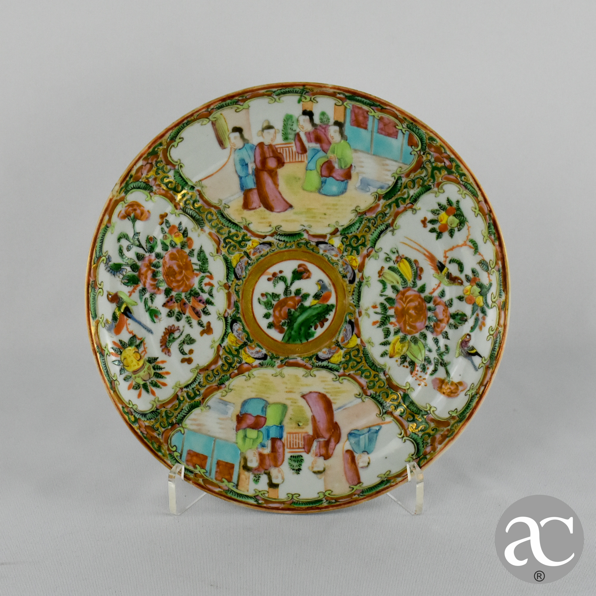 Prato em Porcelana da China decoração Mandarim AC1866