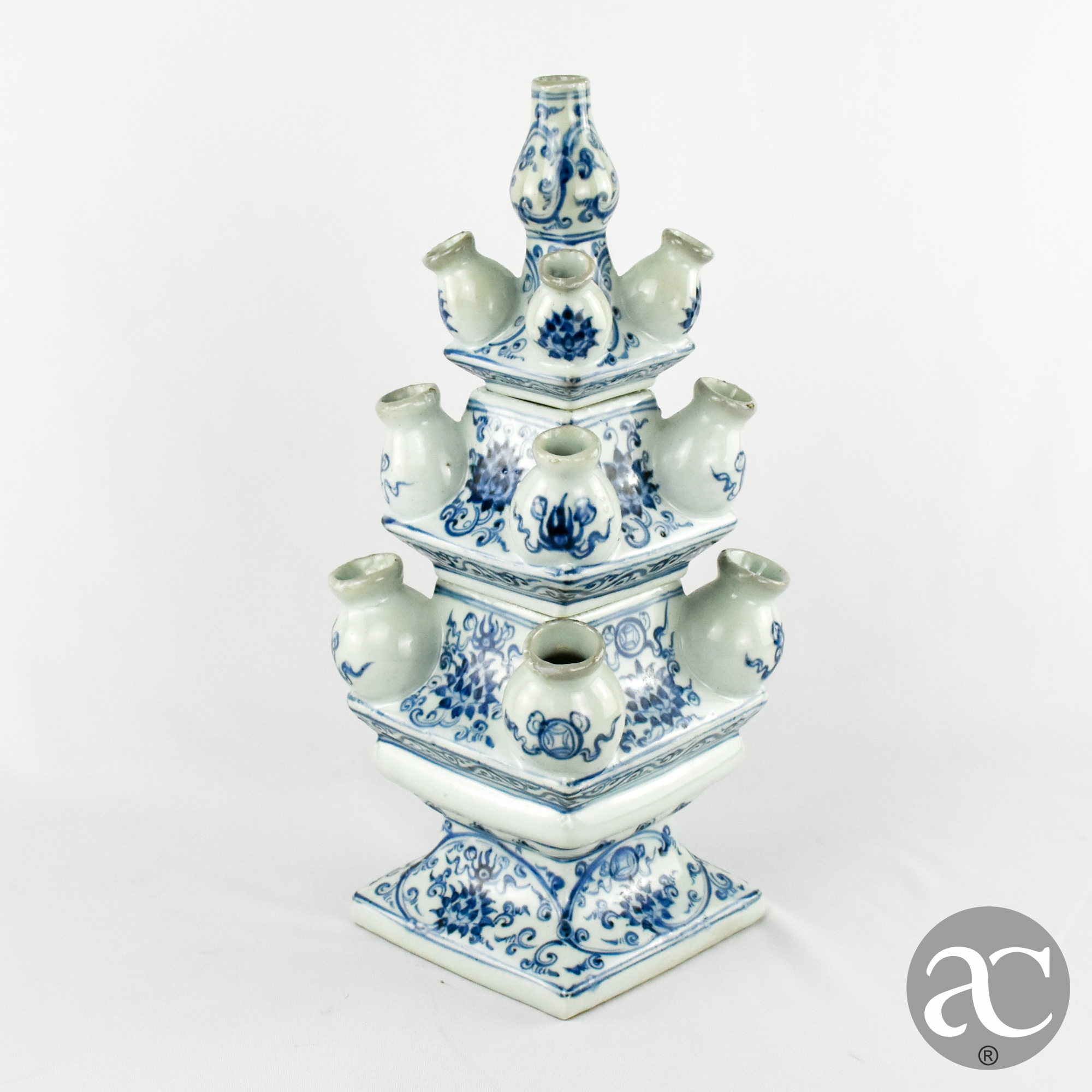 Rara Floreira Porcelana da China, em forma de Pagode, República AC1882-2
