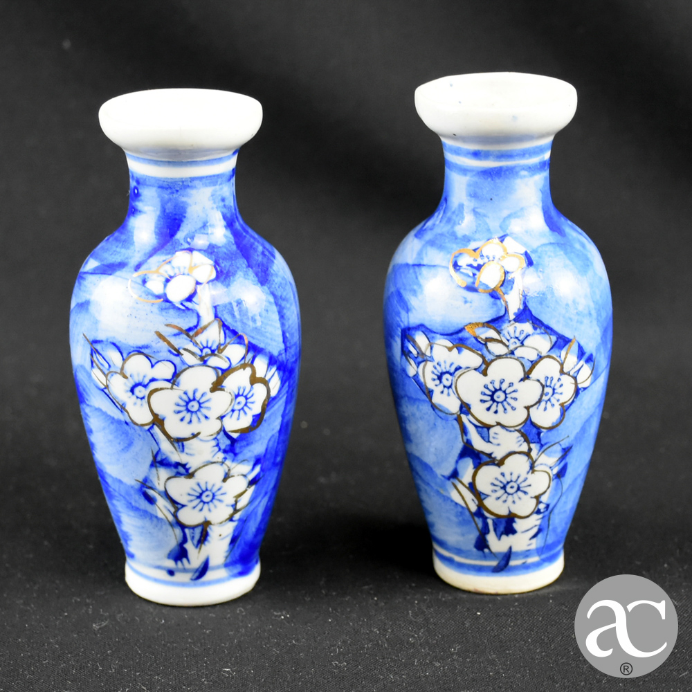 Par de pequenas jarras flor de amendoeira AC0854