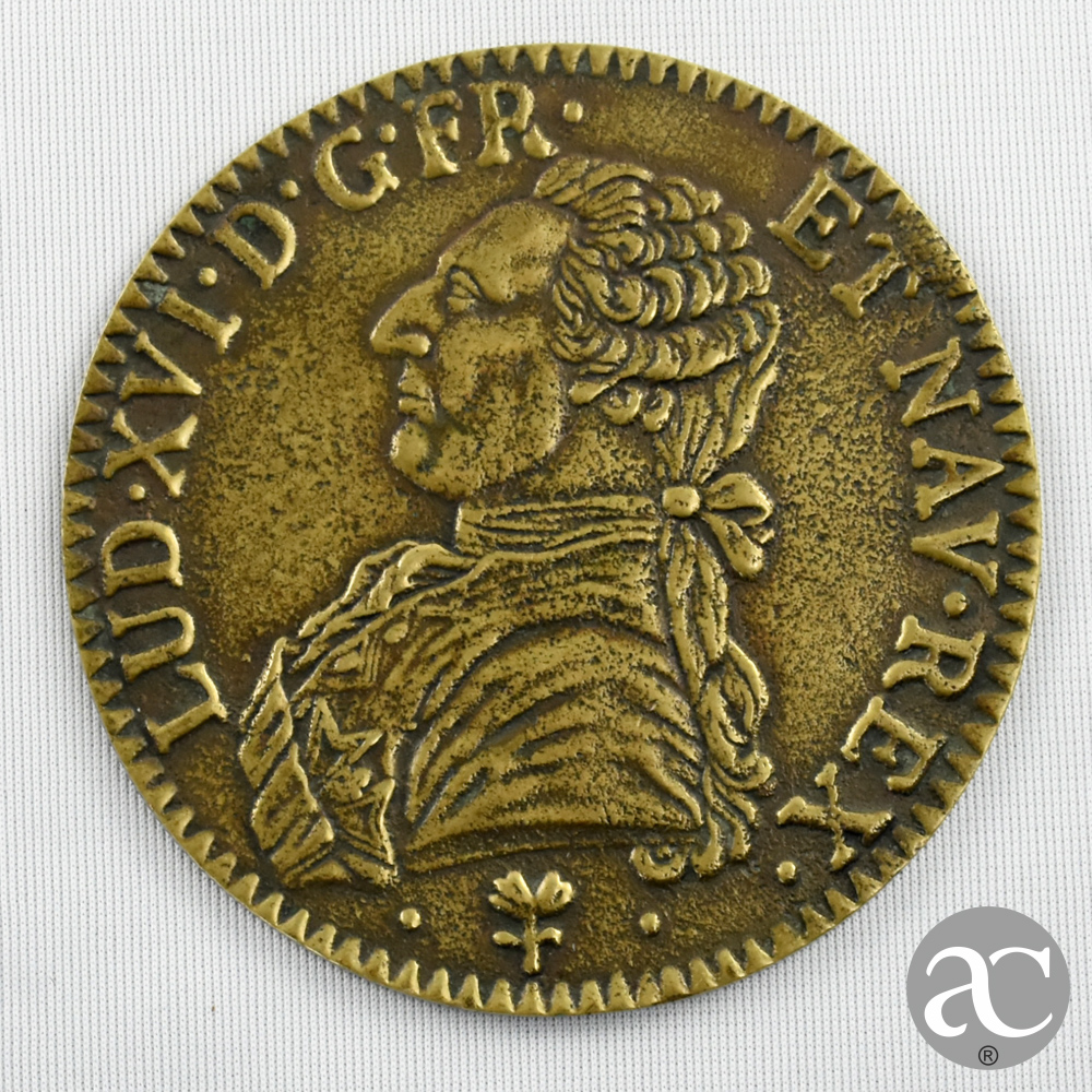 Medalha de Luís XVI em bronze, França AC0185