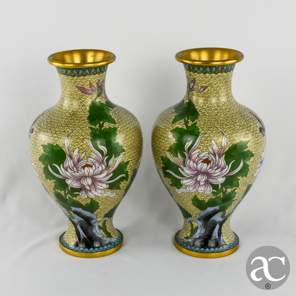 par de jarras em cloisonne AC2359