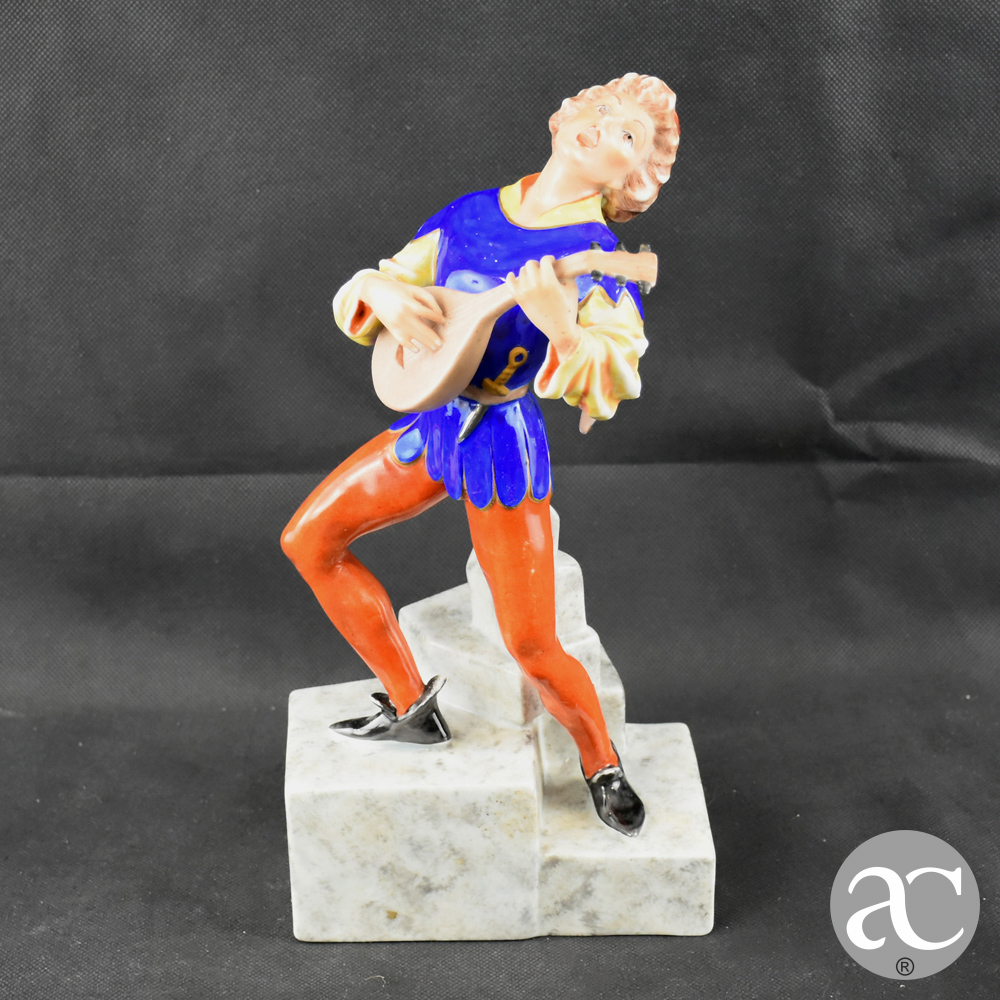 Par de figuras de Músico e Donzela em Porcelana Artibus AC0087