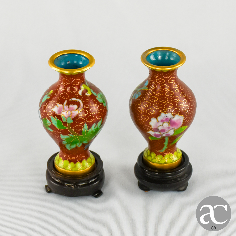Par de pequenas jarras em cloisonné AC2396-2