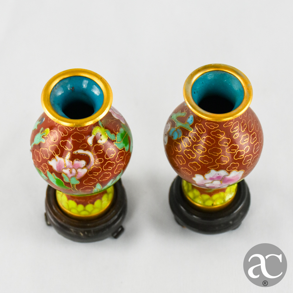 Par de pequenas jarras em cloisonné AC2396-3