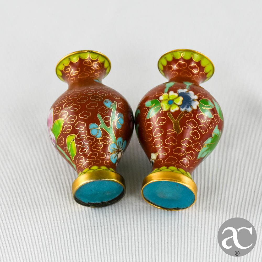 Par de pequenas jarras em cloisonné AC2396-6