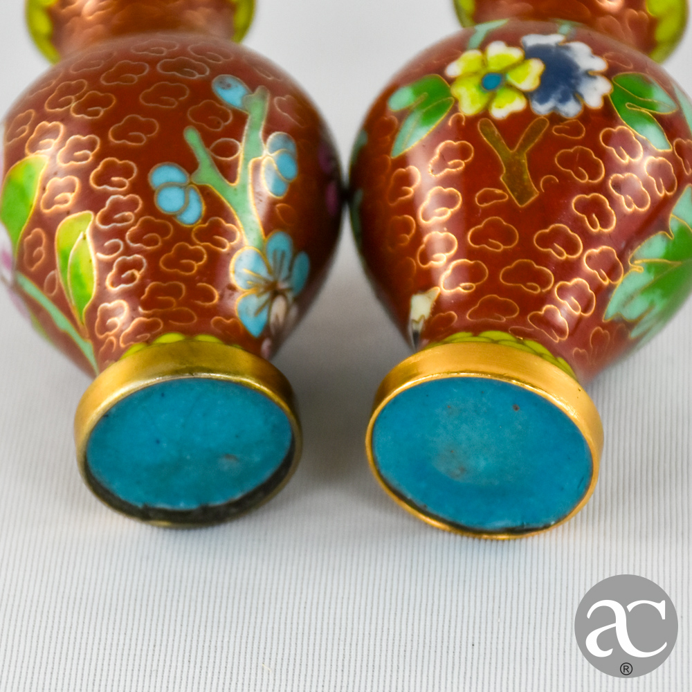 Par de pequenas jarras em cloisonné AC2396-7