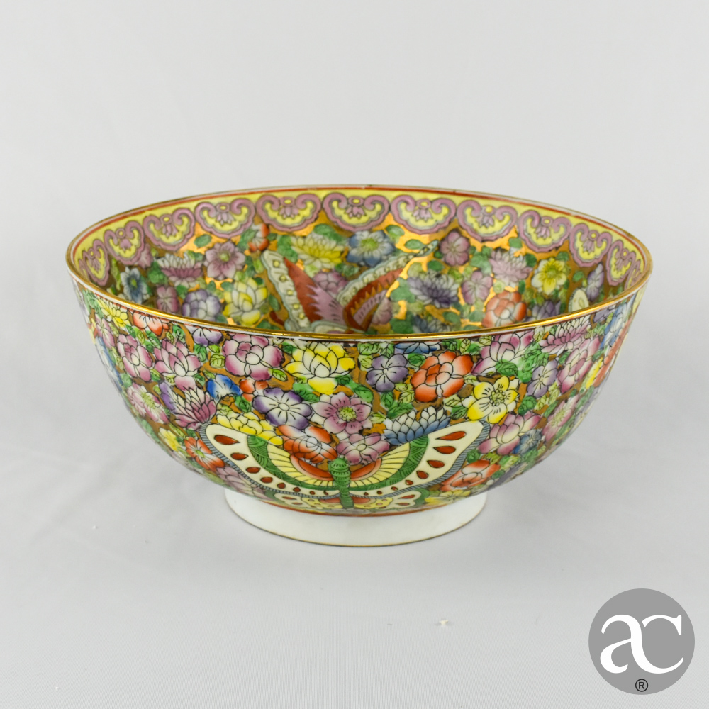 Taça Mille Fleurs e borboletas China AC2388
