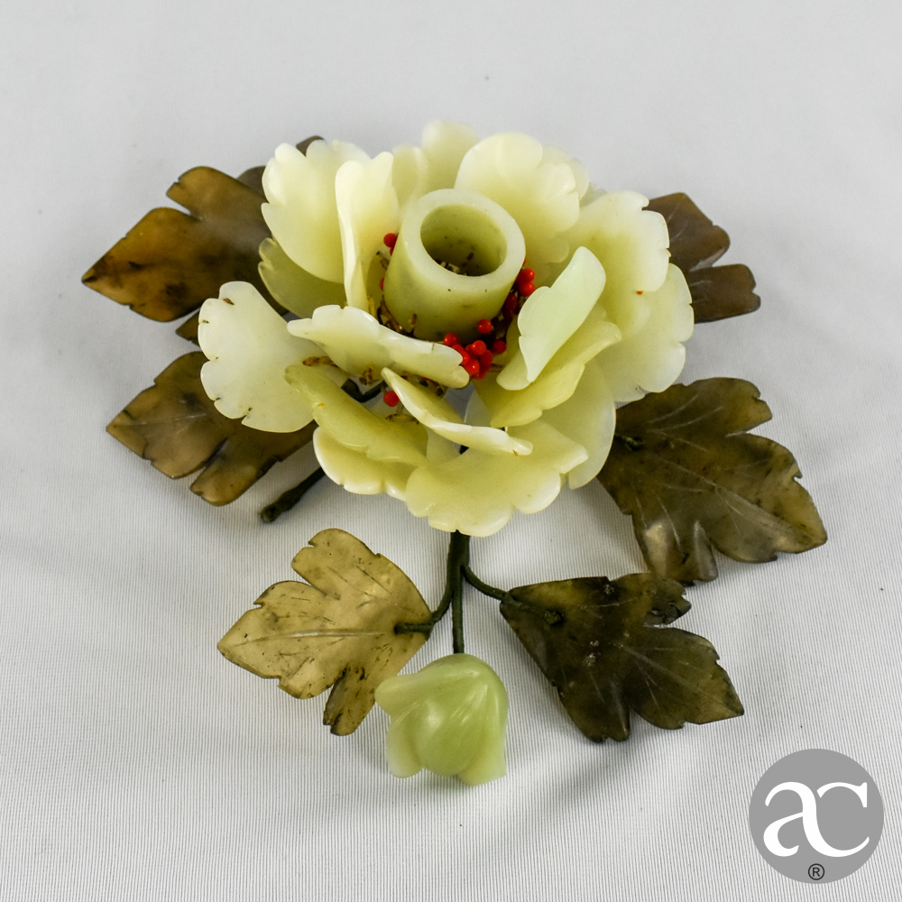 castiçal de mesa jade e pedra AC2425-4