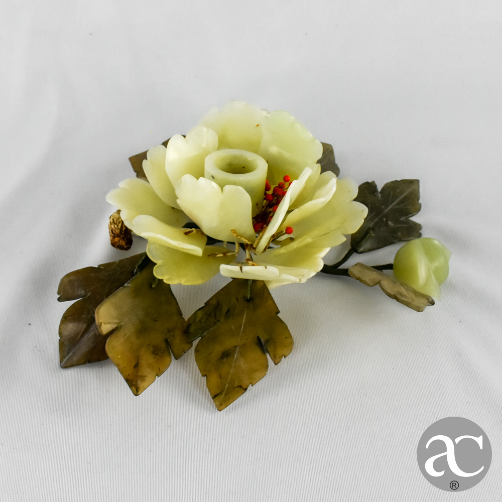 castiçal de mesa jade e pedra AC2425-5