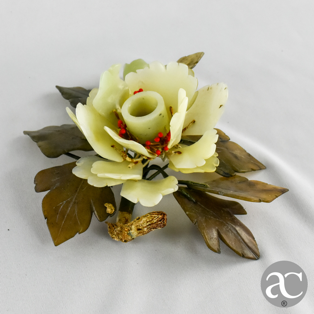 castiçal de mesa jade e pedra AC2425-6