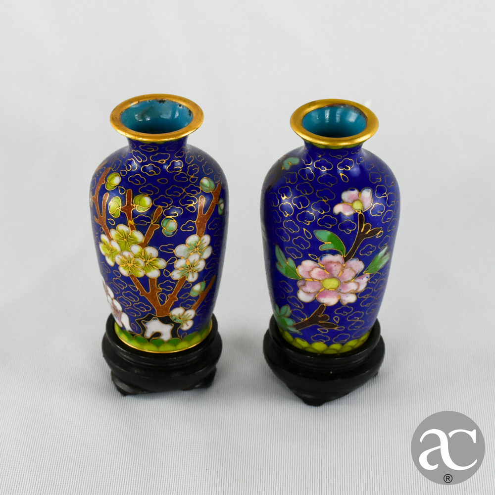 par de jarras em cloisonné AC2407