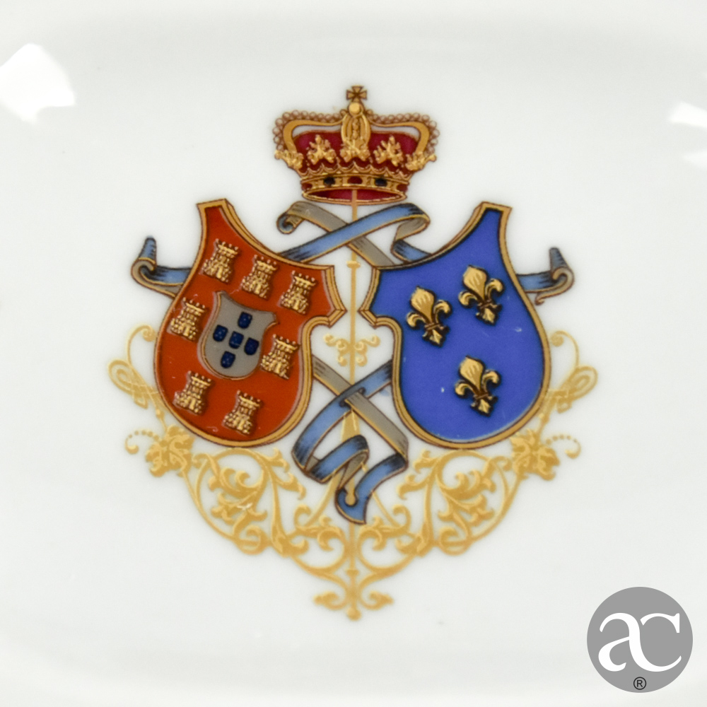 saleiro brasão Vista alegre D Carlos e D Amelia AC2372-4