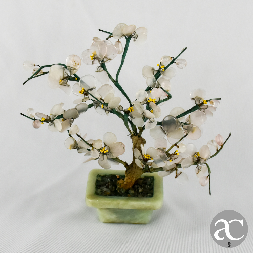 vaso bonsai flores em jade AC2413