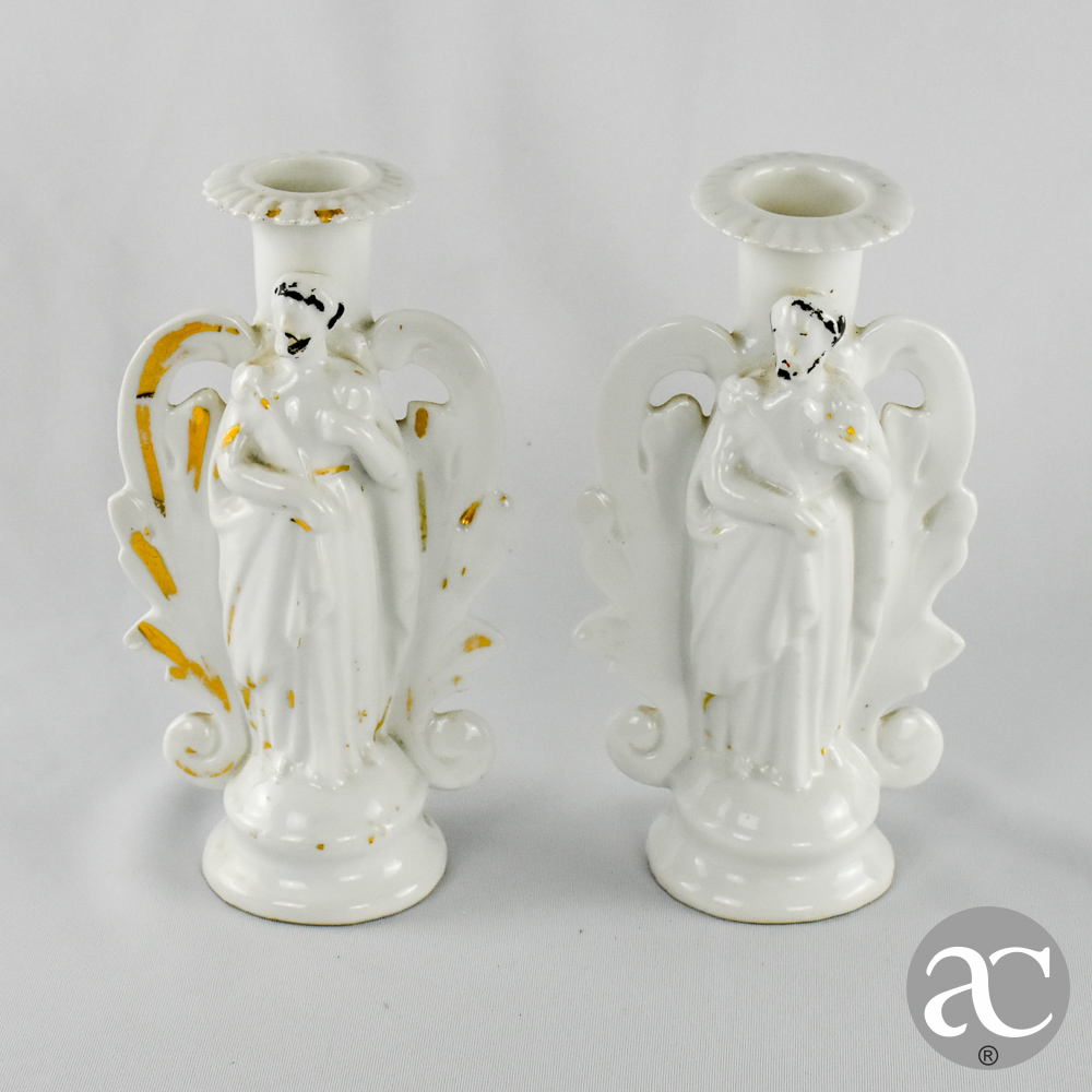par de castiçais porcelana europeia AC2492
