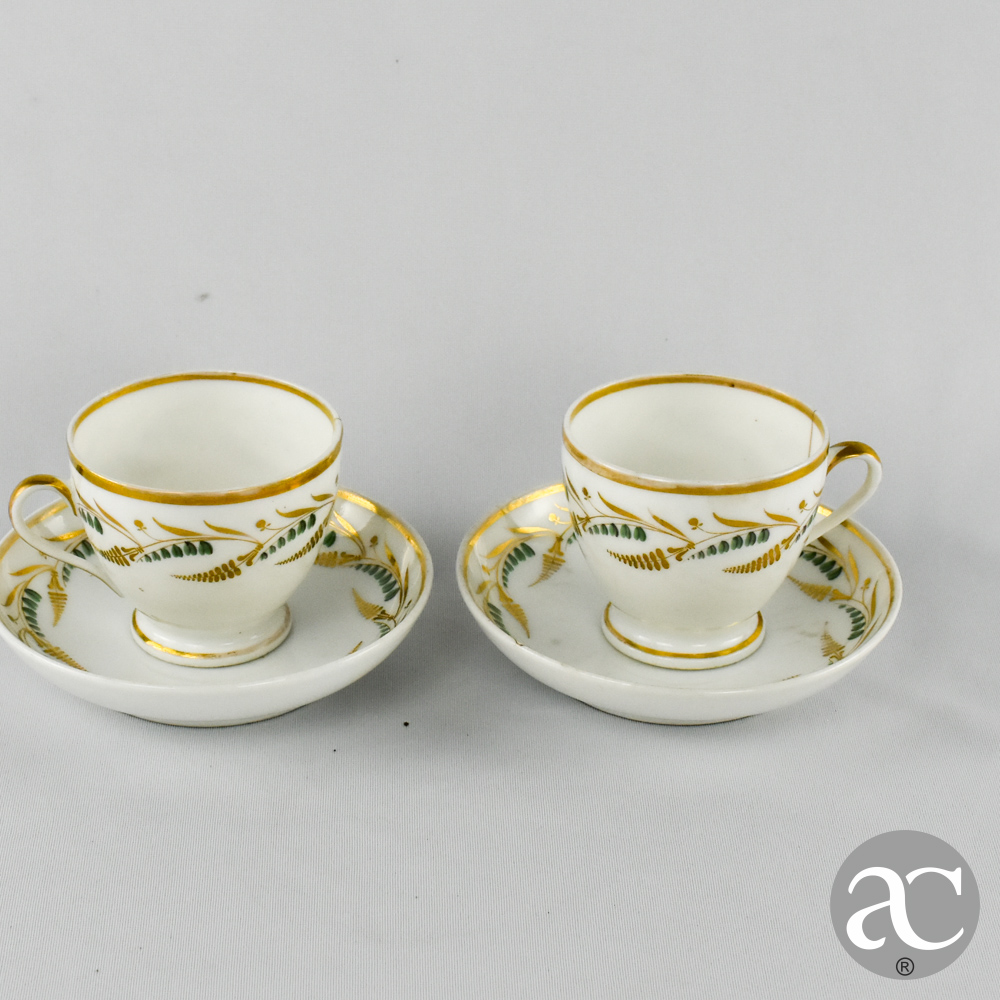 par de chavenas porcelana francesa AC2767
