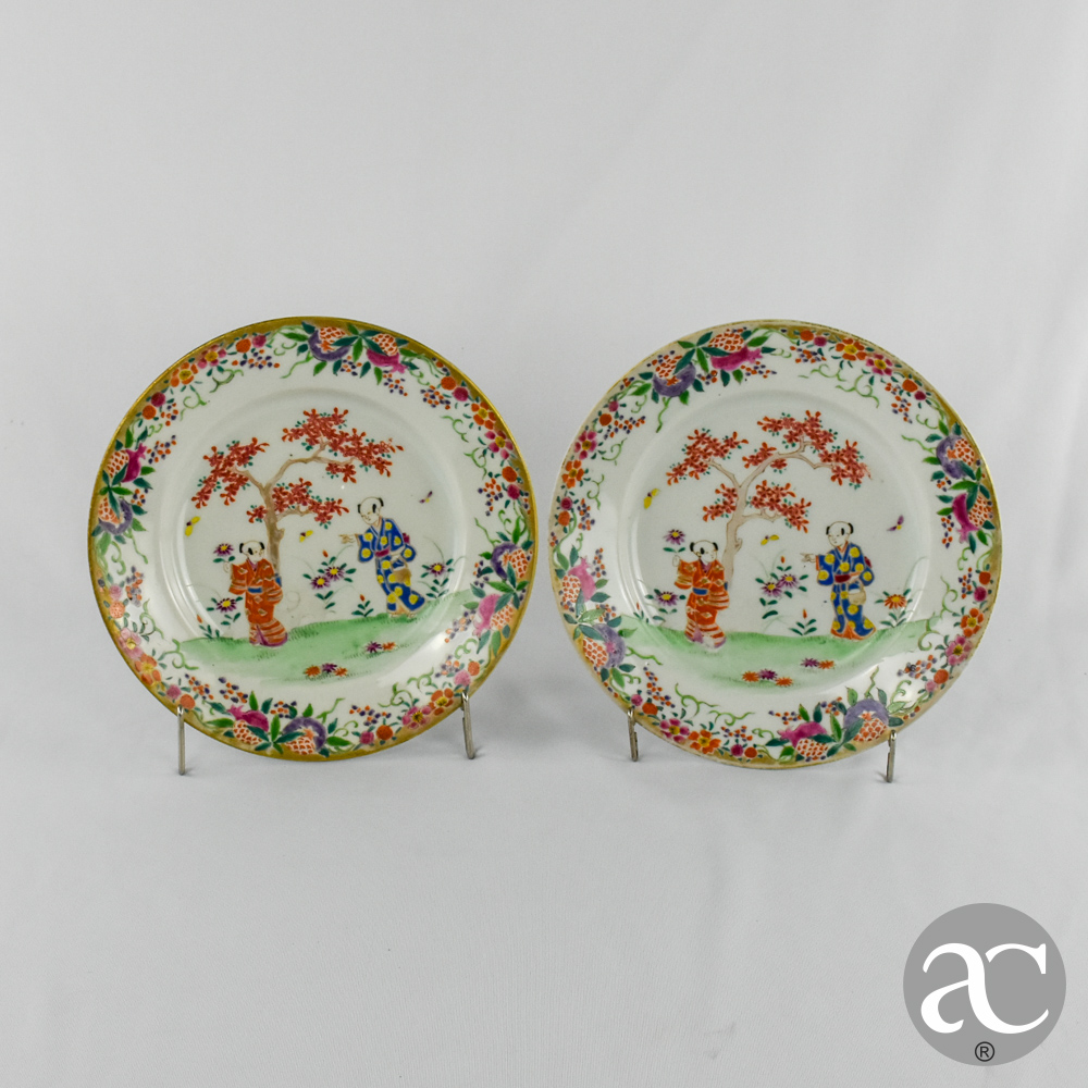 par de pratos porcelana japão AC2781