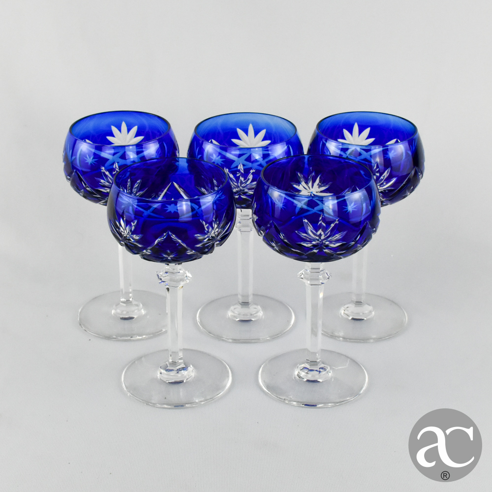 conjunto de 5 copos cristal Bohemia AC2836