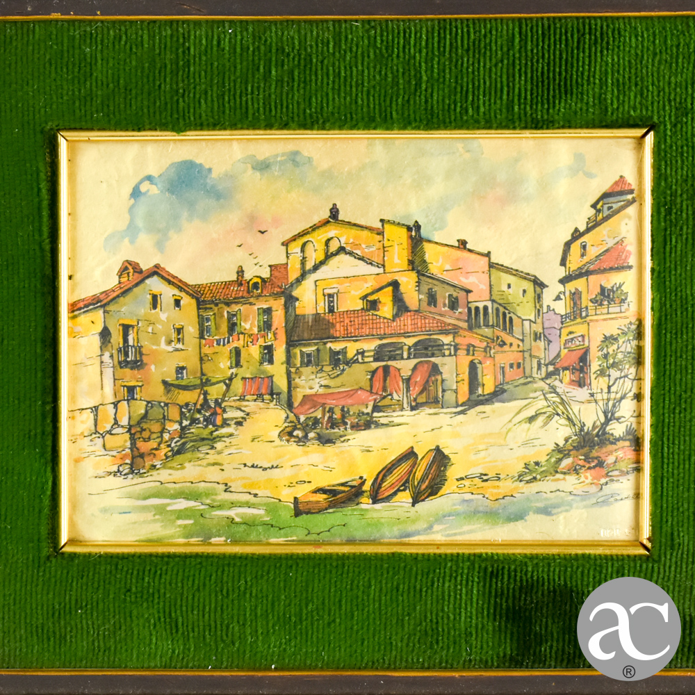 quadro pintado e folha de ouro AC2870-2
