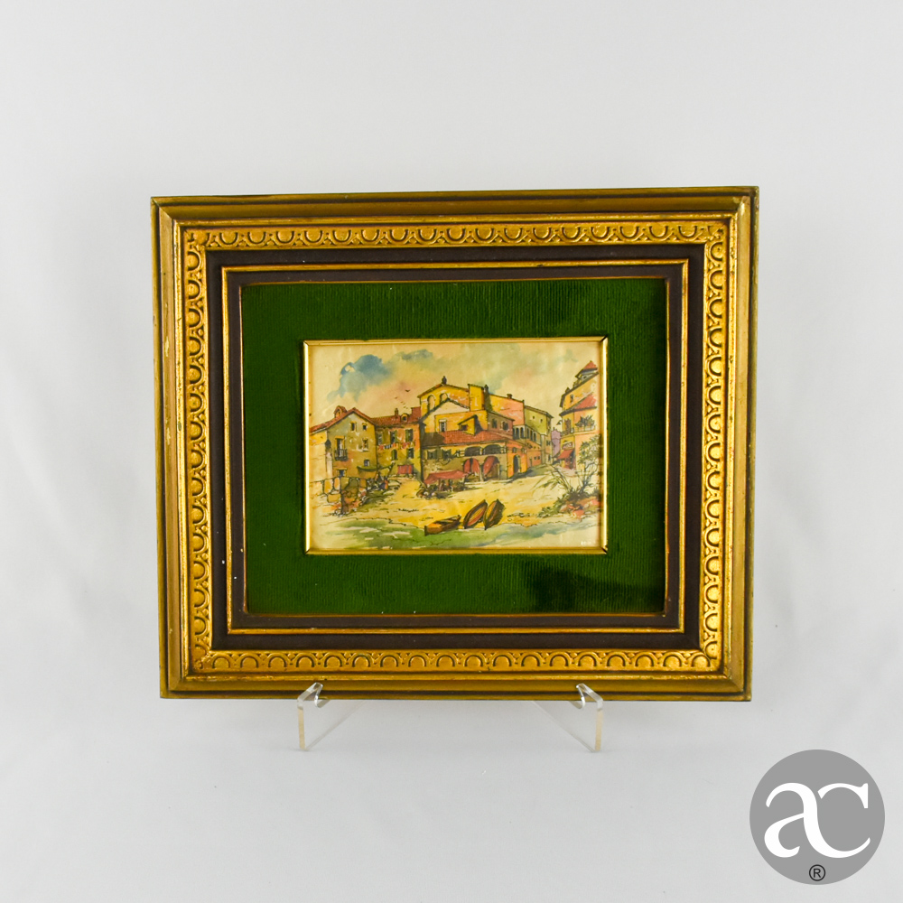 quadro pintado e folha de ouro AC2870