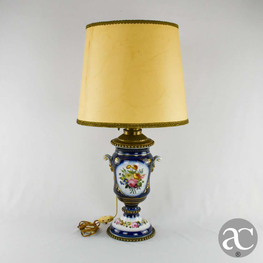 Candeeiro francês em porcelana e bronze AC2919