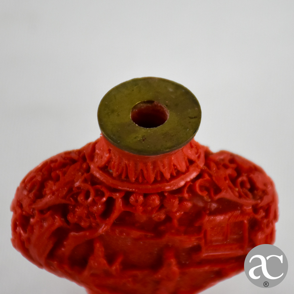 snuff bottle laca cinnabar AC2946-7