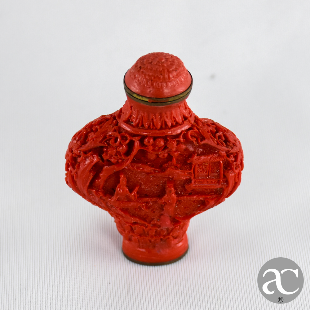 snuff bottle laca cinnabar AC2946
