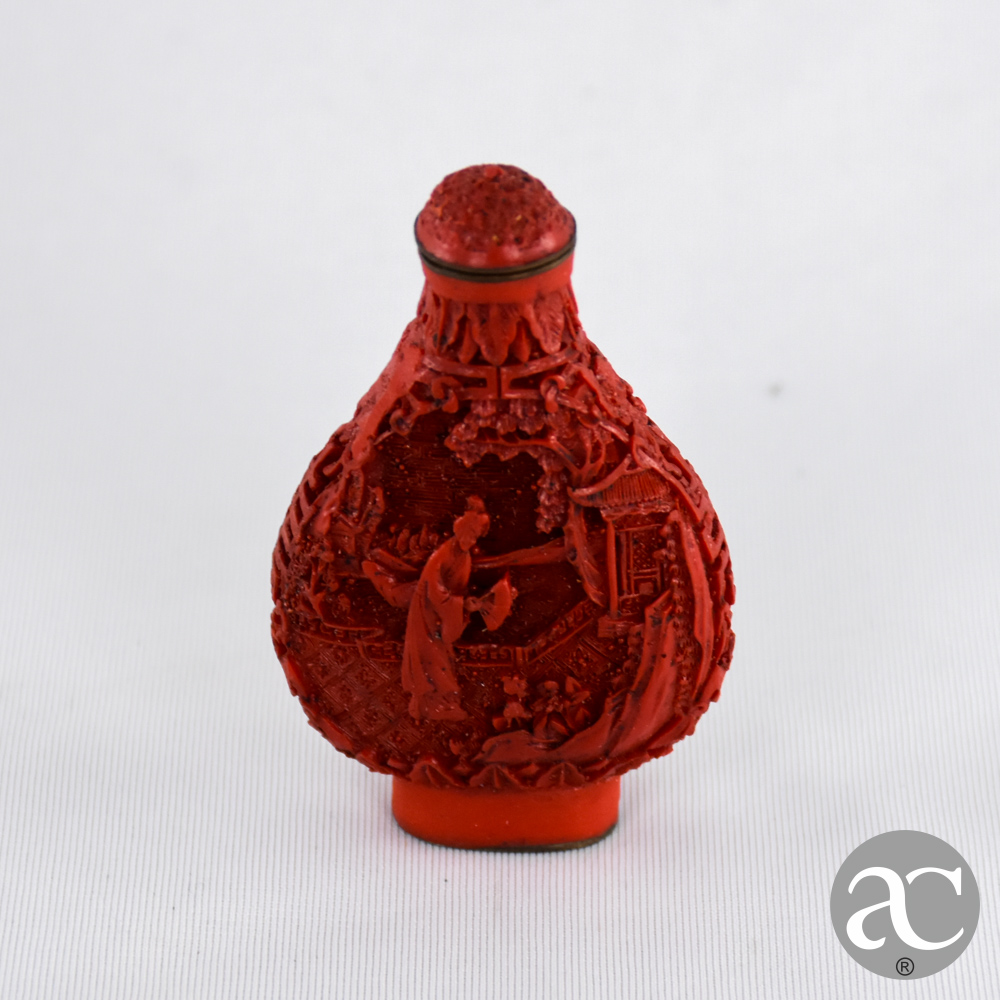 snuff bottle laca cinnabar AC2948