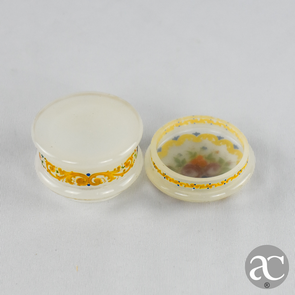 caixa vidro opalino pintada à mão AC2970-4