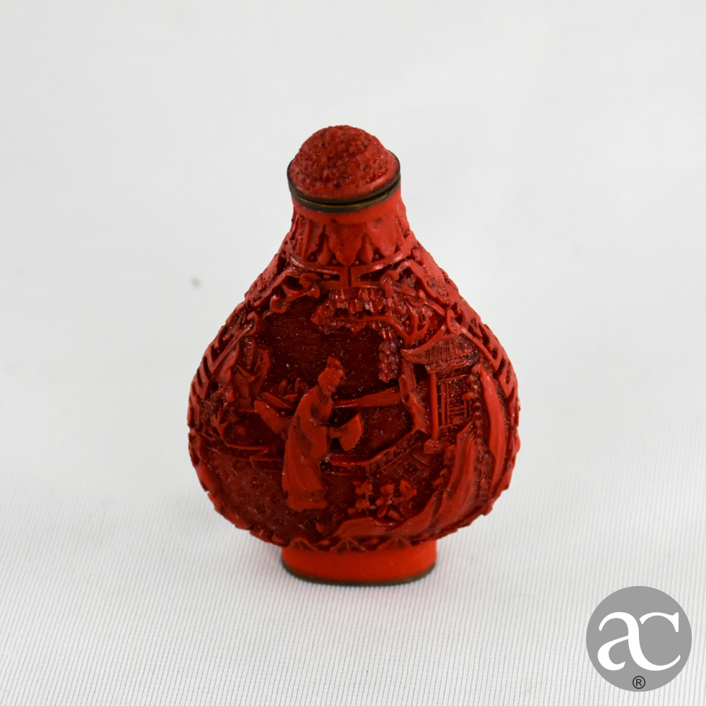 snuff bottle laca cinnabar AC2950