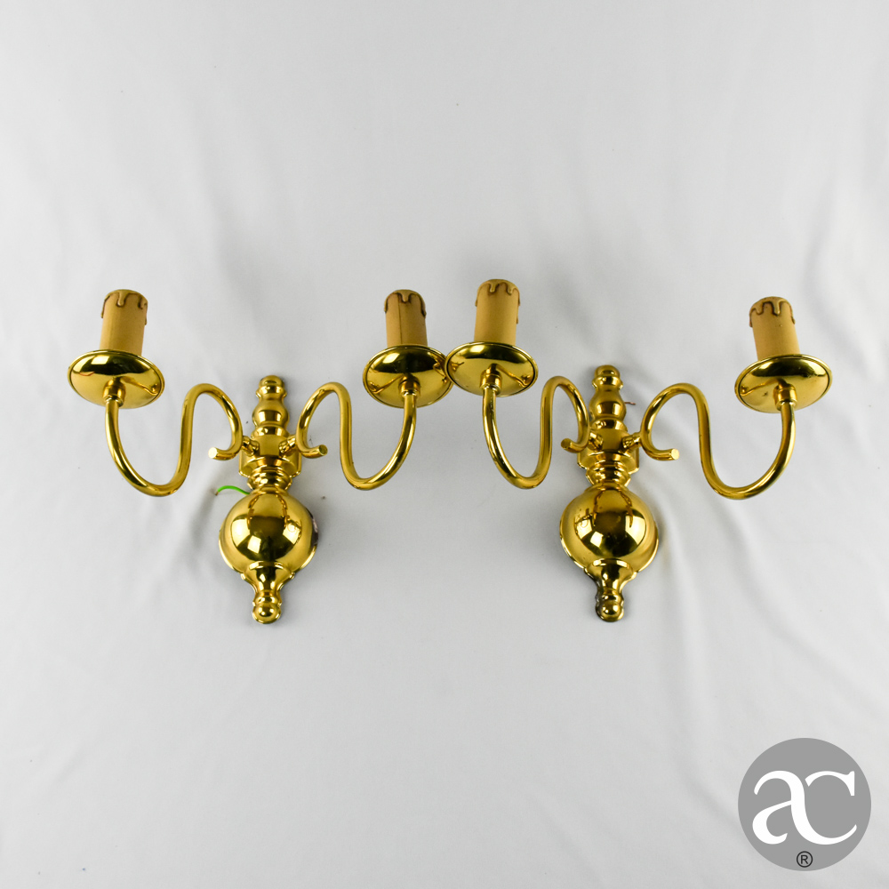 par de apliques metal dourado AC3080