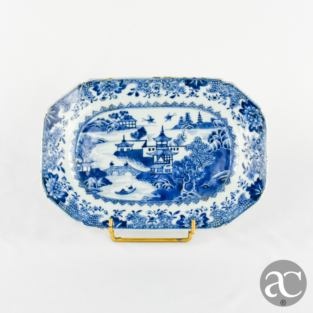 travessa azul e branca Qianlong AC3097