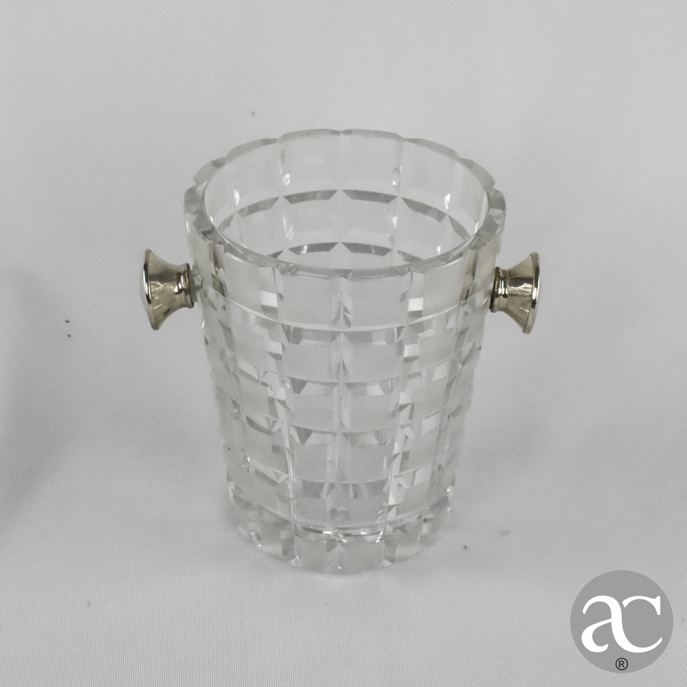 balde de gelo em cristal e prata AC3191