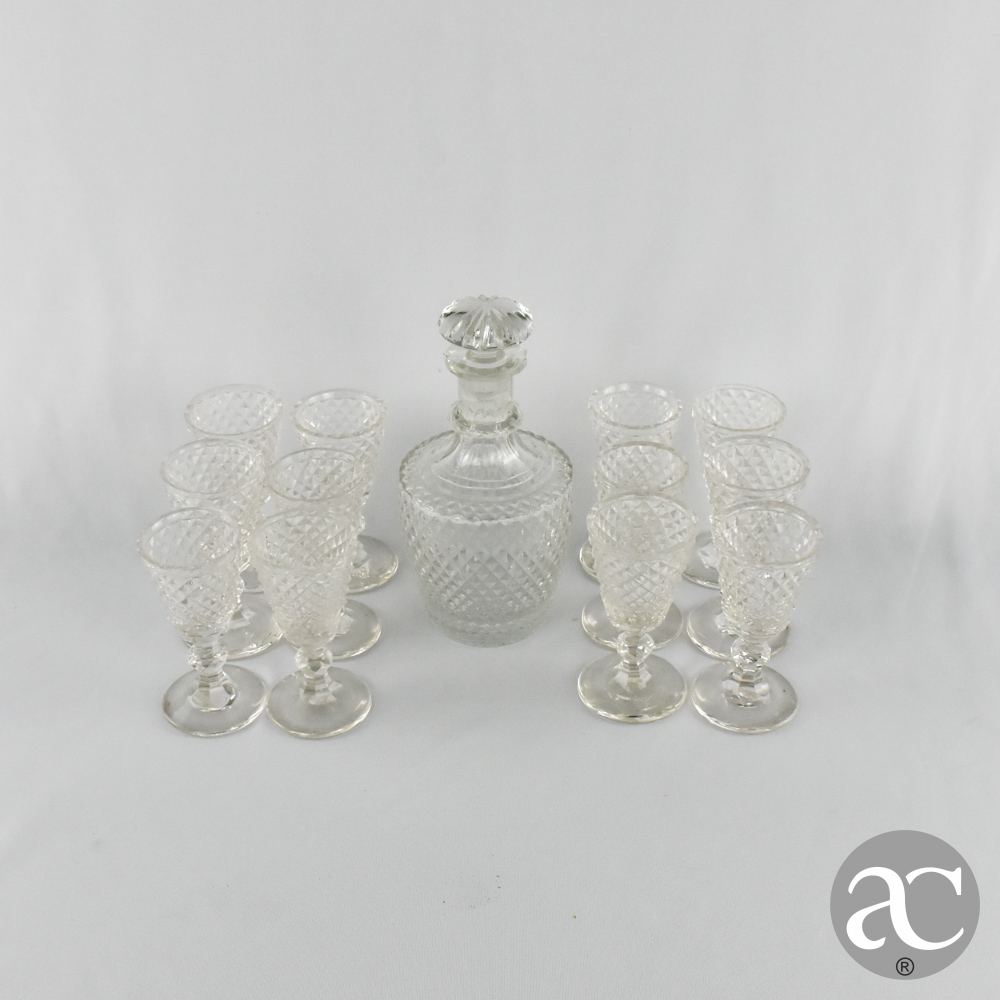 conjunto de garrafa e 12 calices cristal AC3185