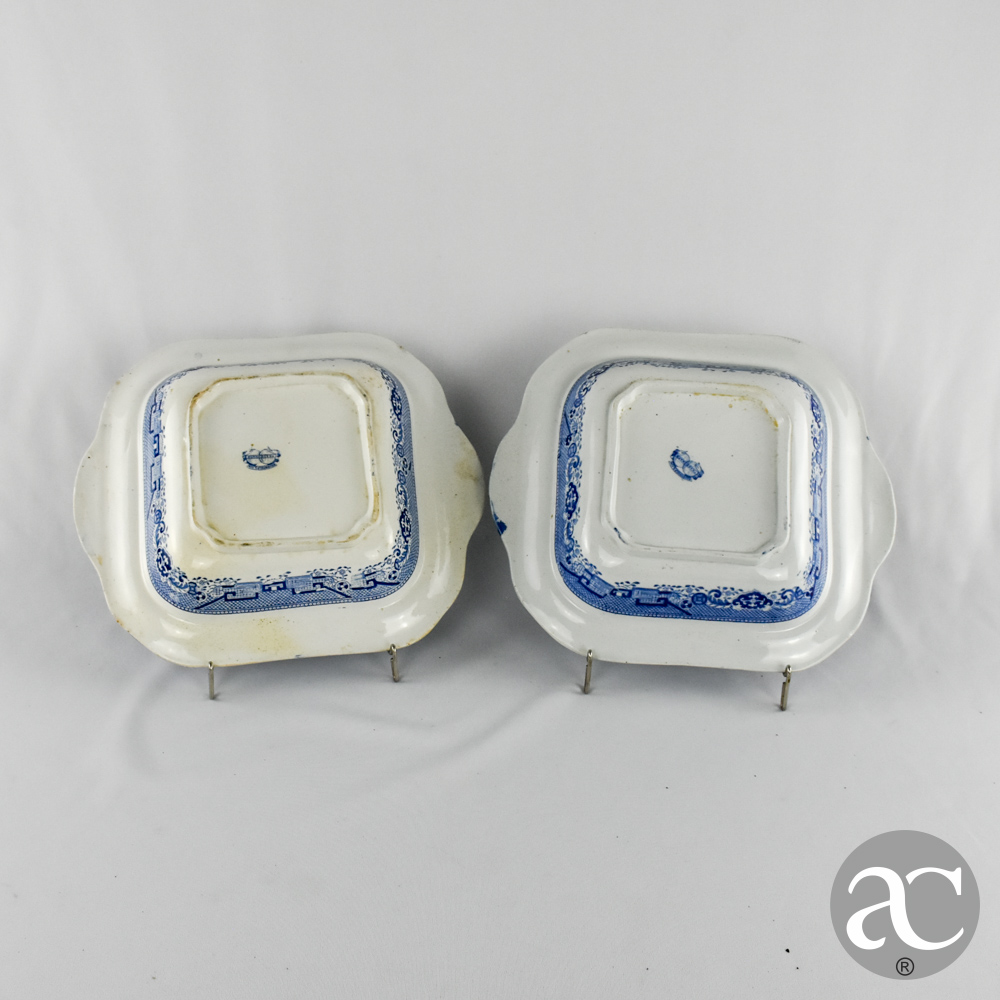 par de travessas quadradas faiança inglesa AC3211-2 Par de taças Saladeiras faiança inglesa Brownfield & Son